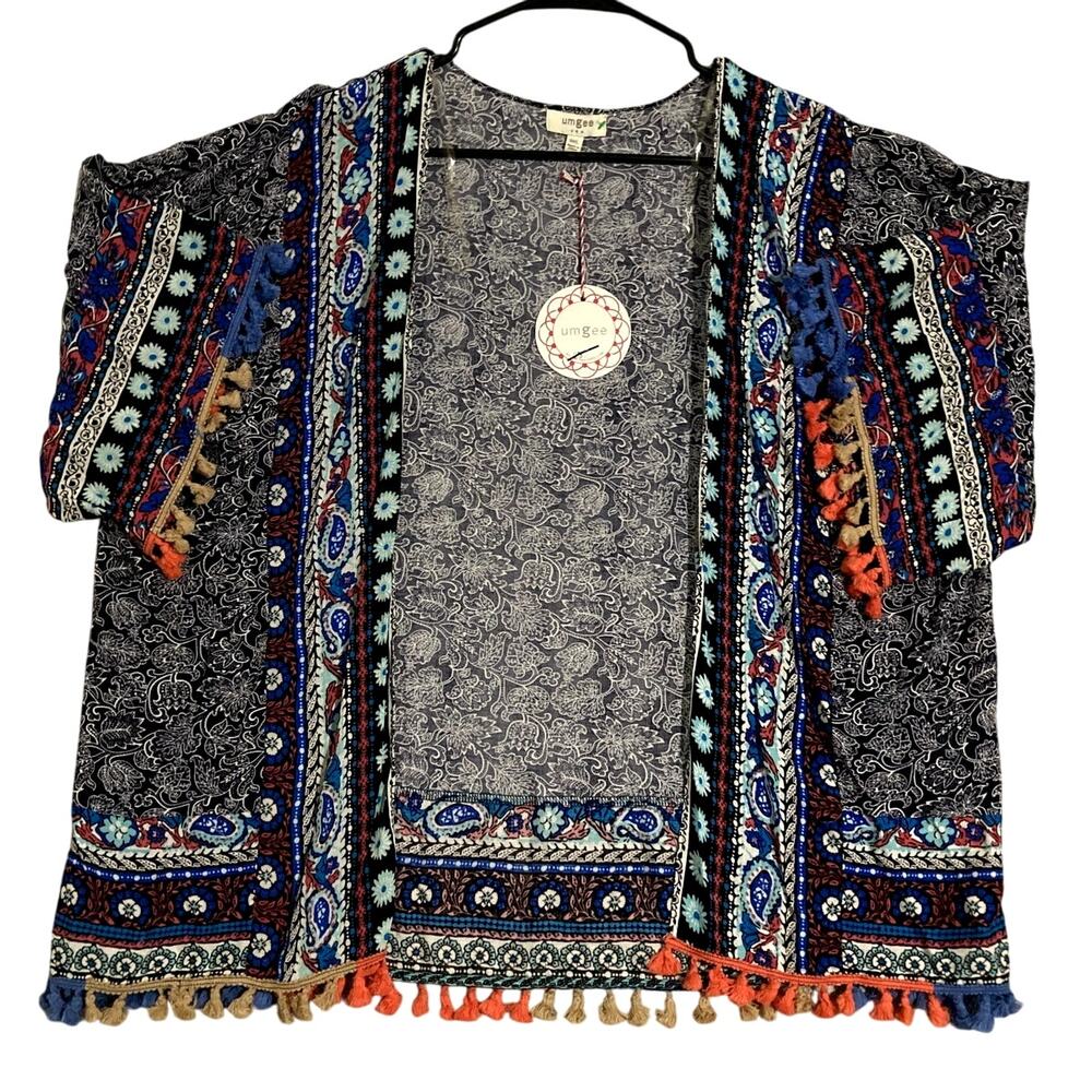 Umgee Open Front‎ Cardigan Women's Medium/Large Floral Boho Lightweight